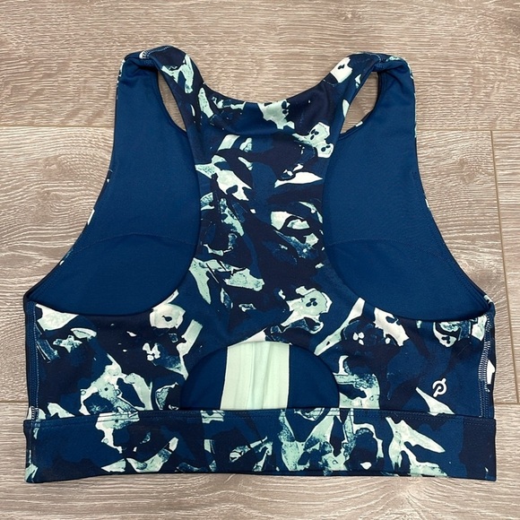 NWOT Peloton Cadent High Neck Floral Camo Front Zip Sports Bra S - Picture 7 of 11